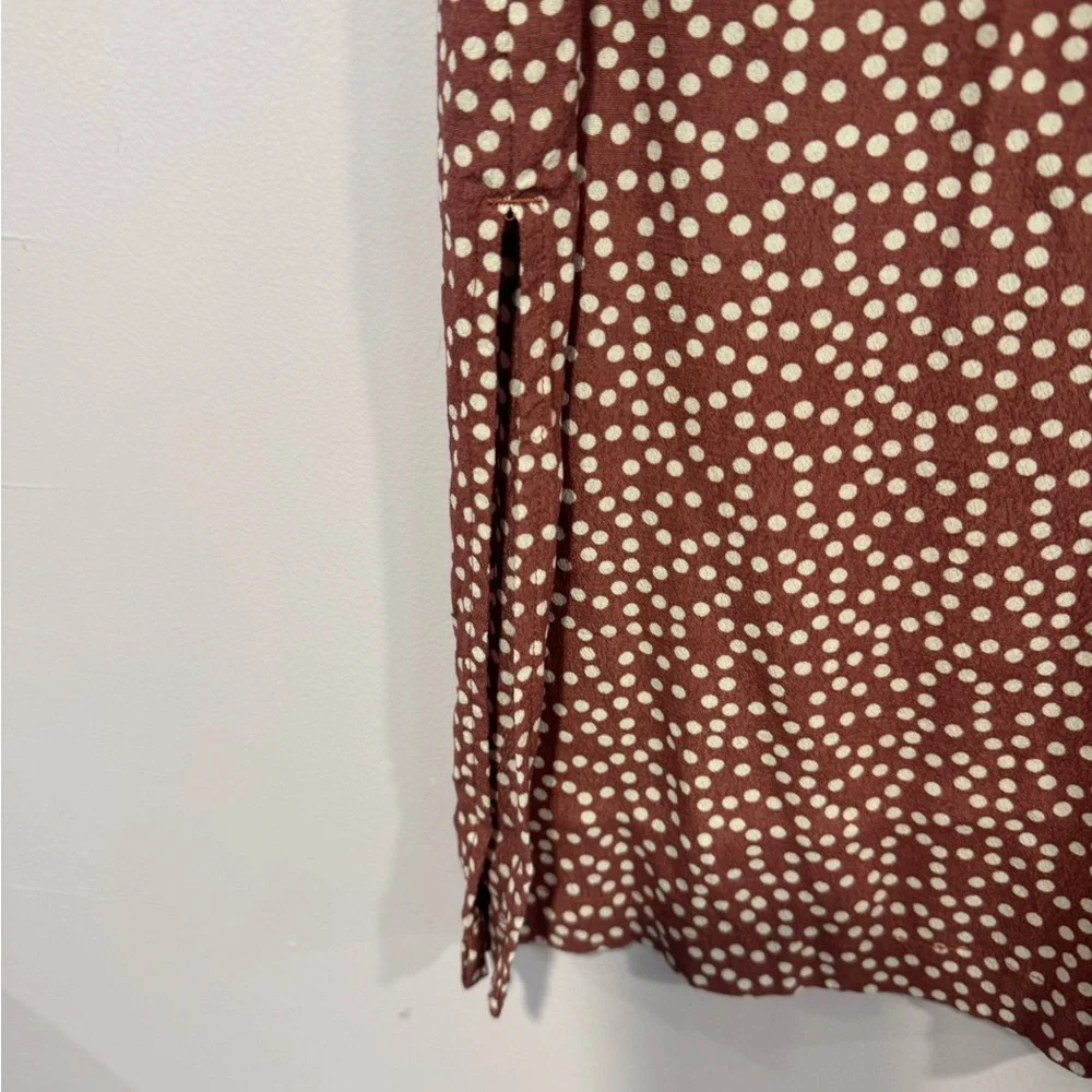 Pink and white button down express‎ midi skirt